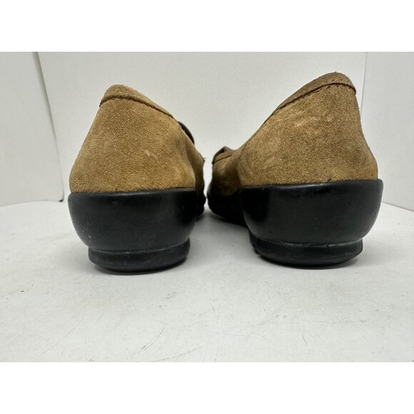 Coach Aianna sz 6B Women's Tan Suede Slip-On Loafers Made Italy Black Soles - Picture 9 of 10